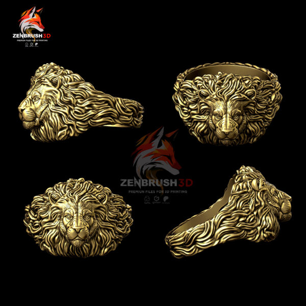 Lion Ring  STL 3D PRINTING - Imagen 2