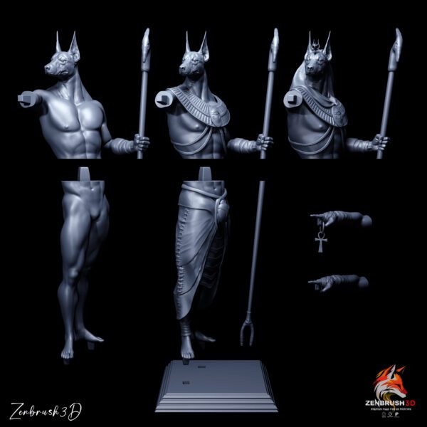 Anubis - Egyptian god of the underworld STL 3D PRINTING - Imagen 9