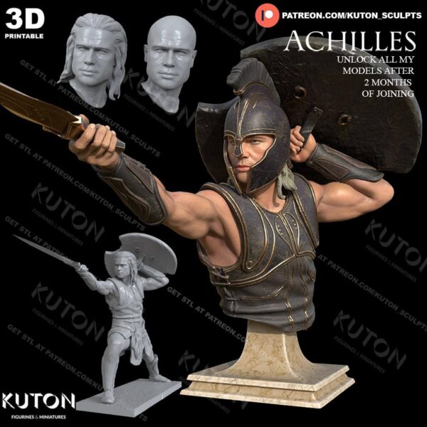 Aquiles - héroe de Troya  STL 3D PRINTING