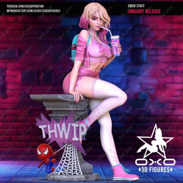 Gwen Stacy Casual STL 3D PRINTING - Imagen 2