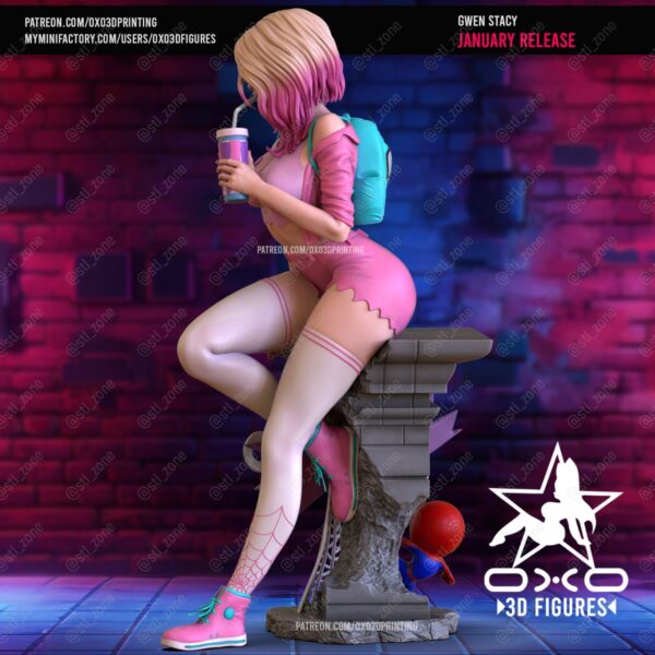 Gwen Stacy Casual STL 3D PRINTING - Imagen 4
